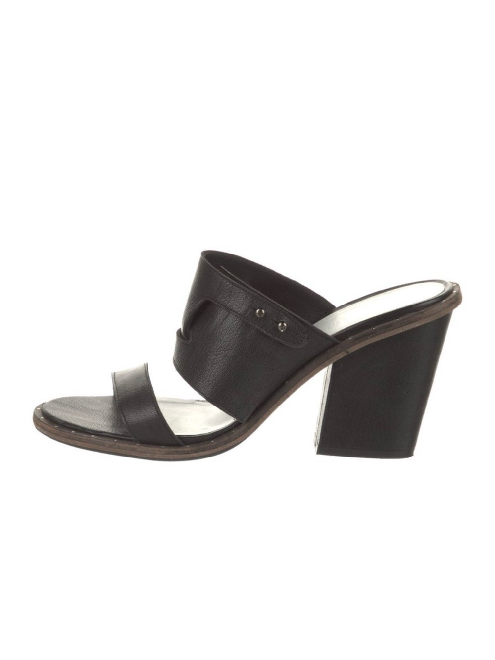 Freda Salvador Sandal black mule block heel, size 8